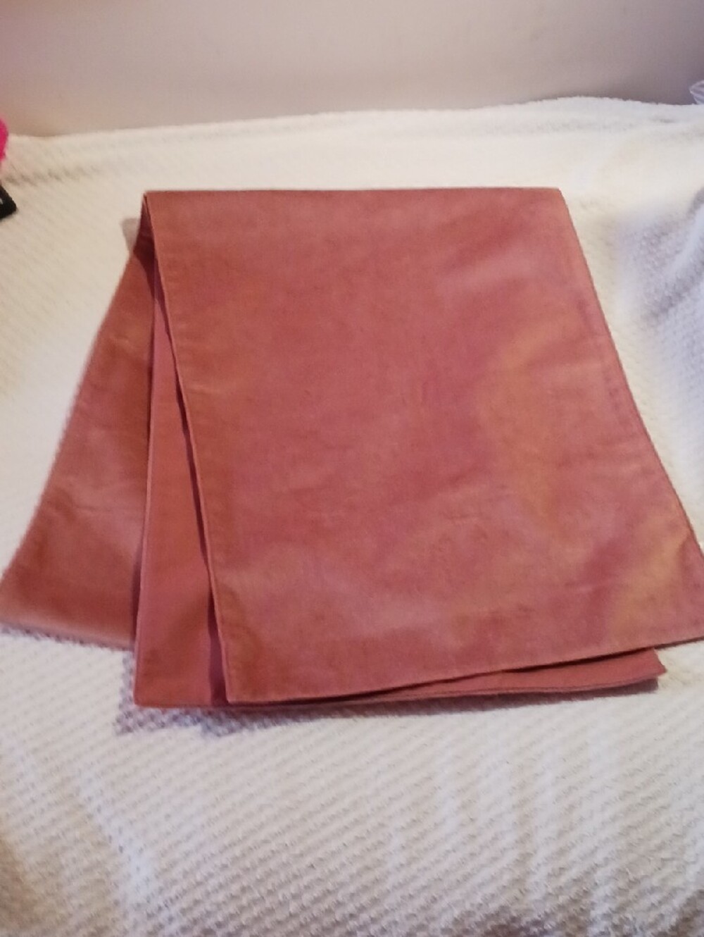Rachel Ashwel Satin/ Velvet Table Runner in Dusty Rose Pink *New*